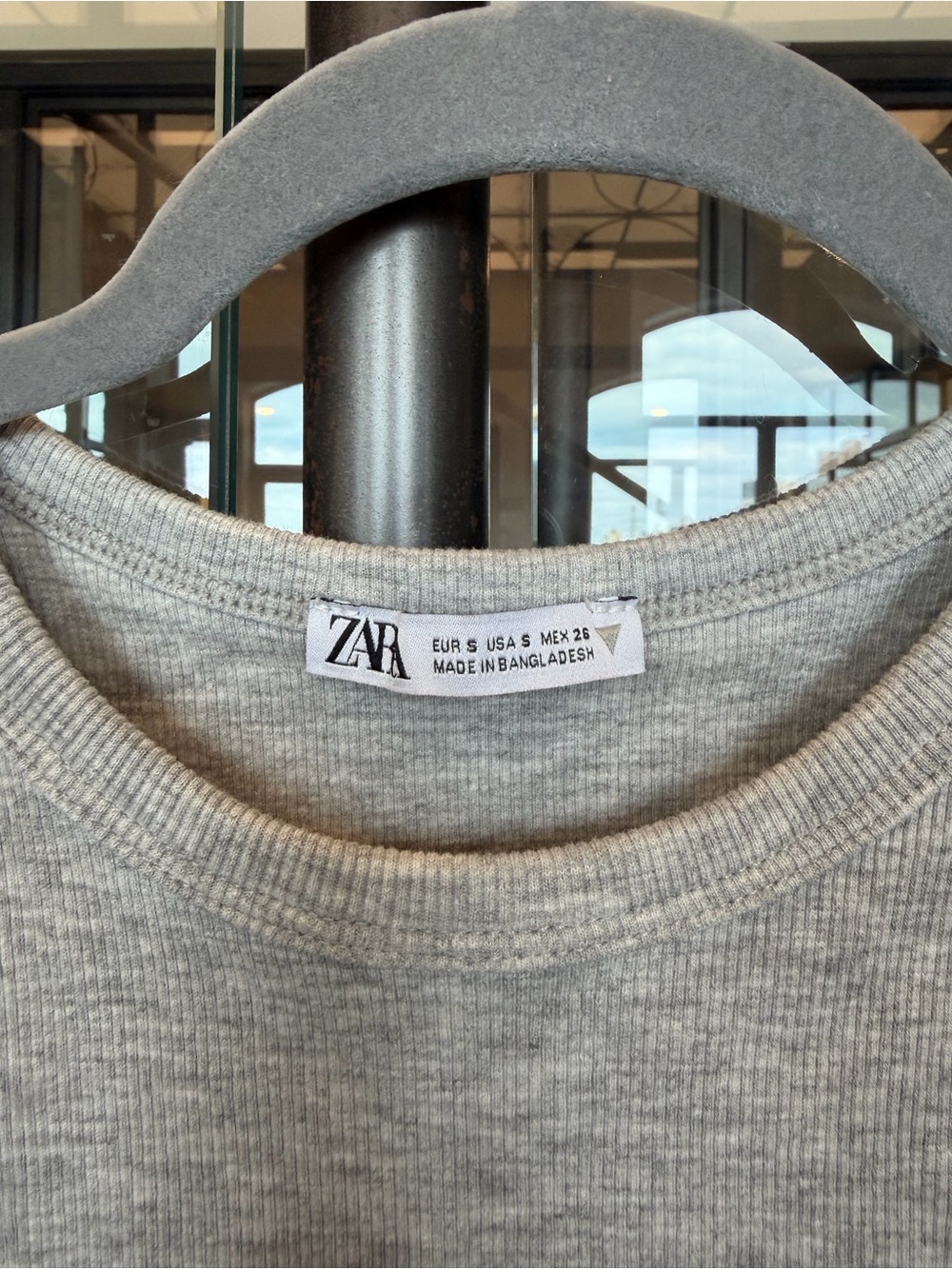 Zara Light Gray Ribbed Tank - Picture 3 of 5